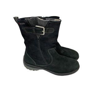 Ecco Women's Black Suede Wool Lined Ankle Boots Size EU 40/US 9-9.5